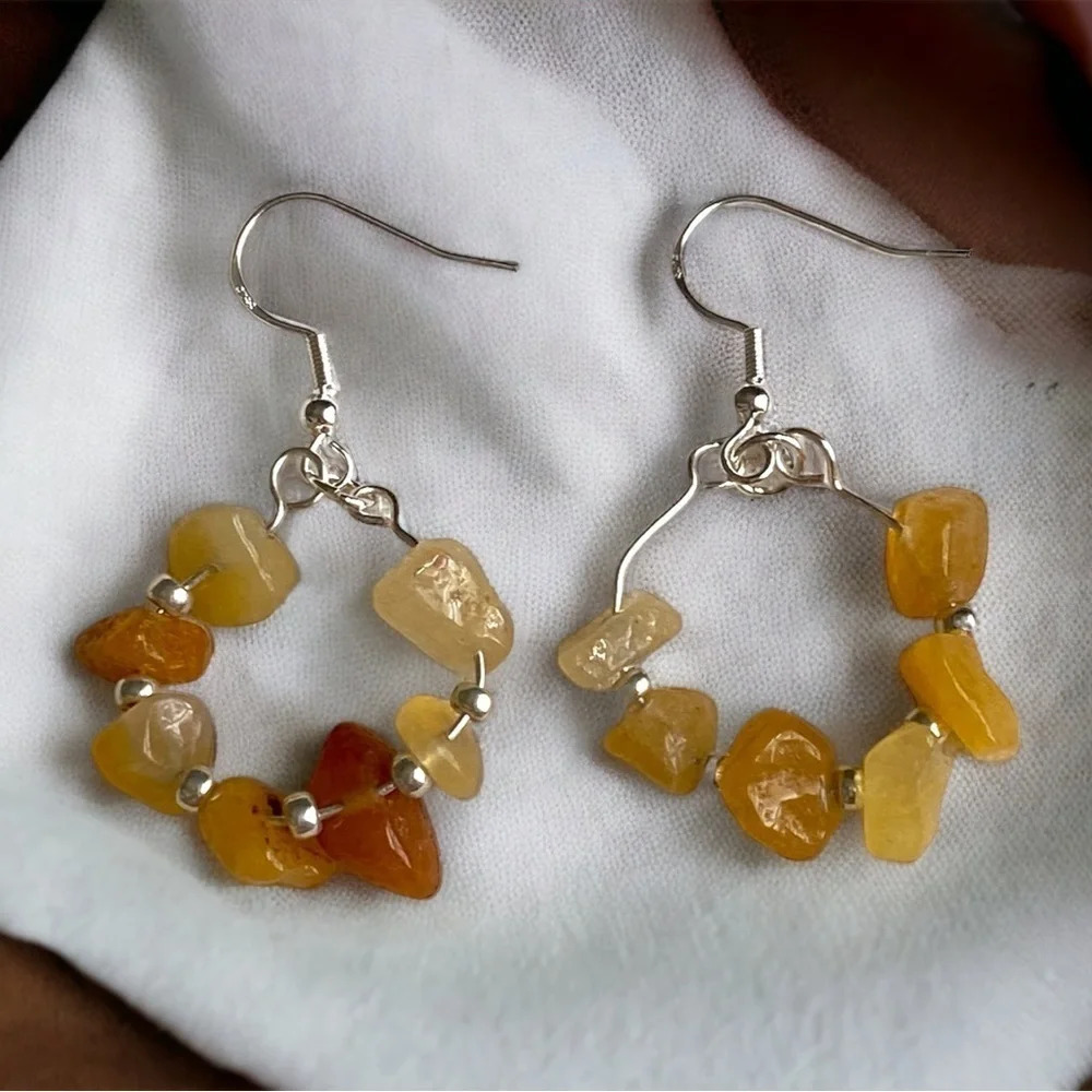 048 Beautiful Topaz Hoop Earrings